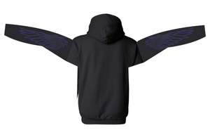 Raven Wing Hoody With Embroidered Sleeves